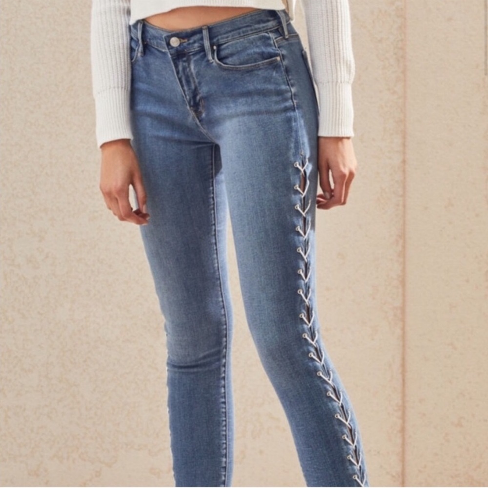 PacSun Lace Up High Rise Skinny Jeans
